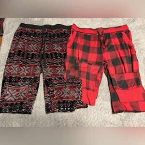(2) Flannel Pajamas Drawstring Pajama Bottoms. Sz L